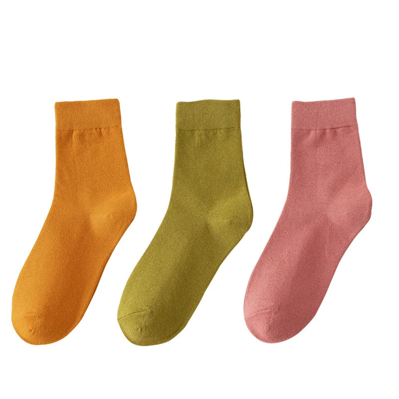 Socks women's Cotton Solid Color Autumn Spring Soft Breathable Quick Pick Grocers